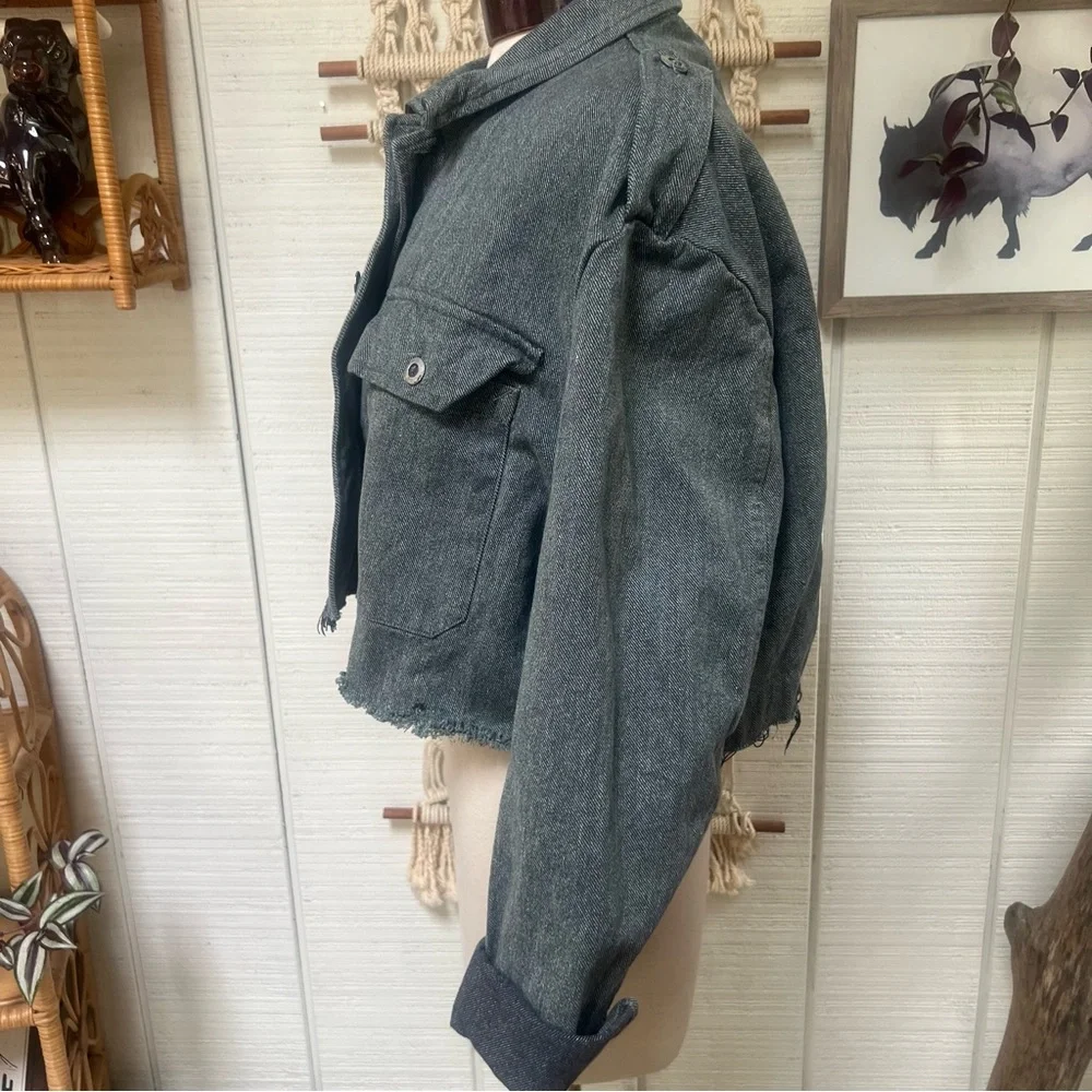 Up cycled selvedge denim cropped jacket - Picture 7 of 15
